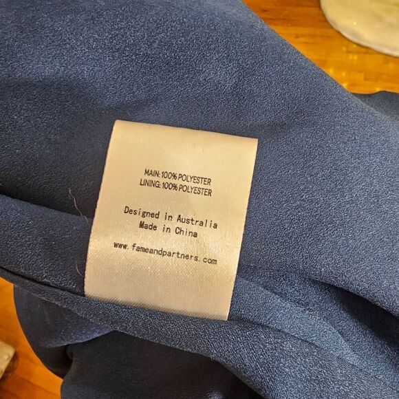 Fame & Partners Formal Maxi Dress Blue Size 8 Bridesmaid Prom - Picture 5 of 8